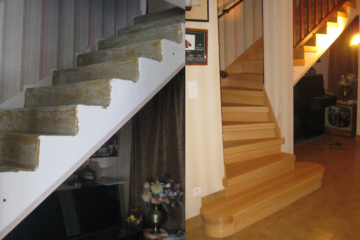 Laminat Buche auf Betontreppe