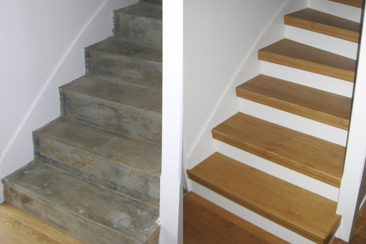 Laminat Eiche auf Betontreppe