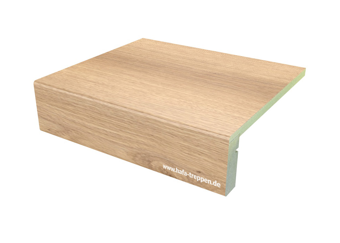 Stufenansicht Laminatstufe gerade Eiche Natur