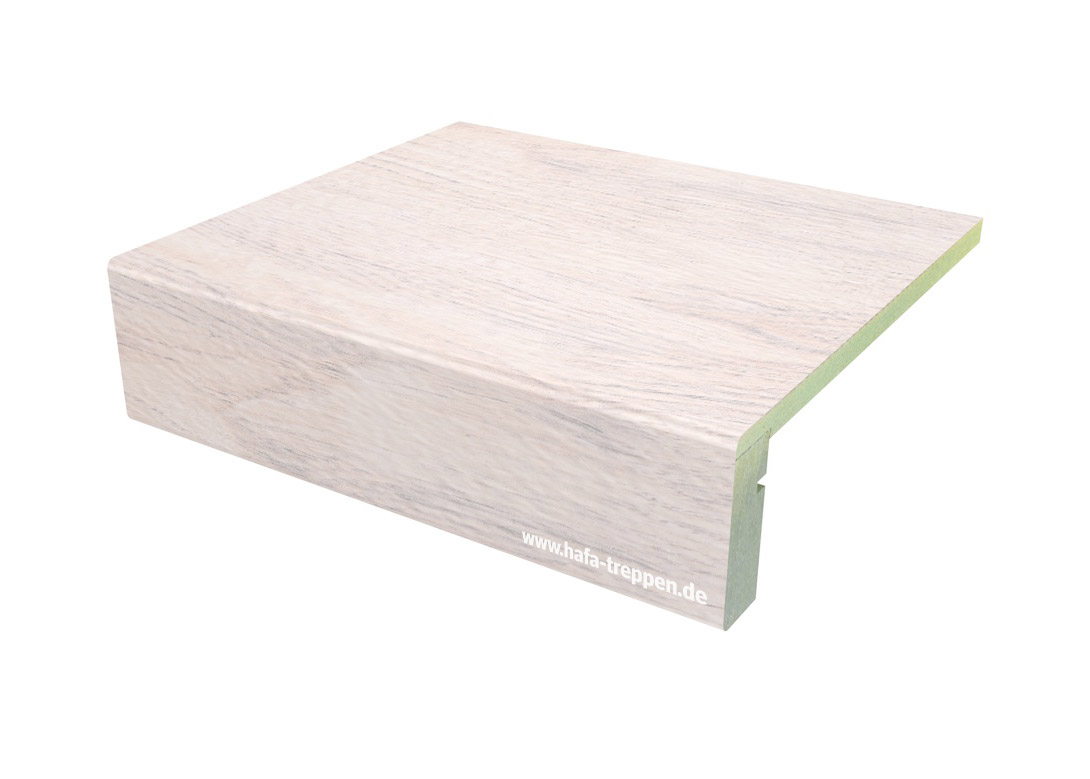 Stufenansicht Laminatstufe gerade Weißer Nussbaum