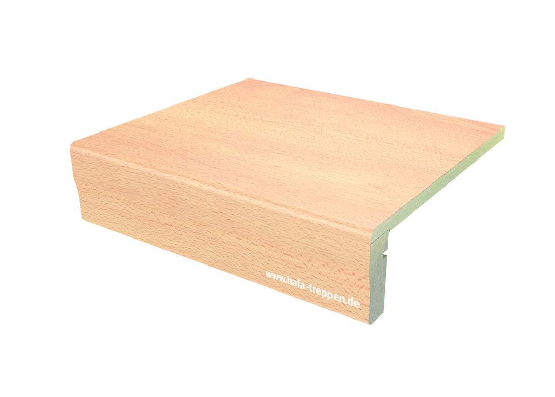 Stufenansicht Laminatstufe profiliert Buche