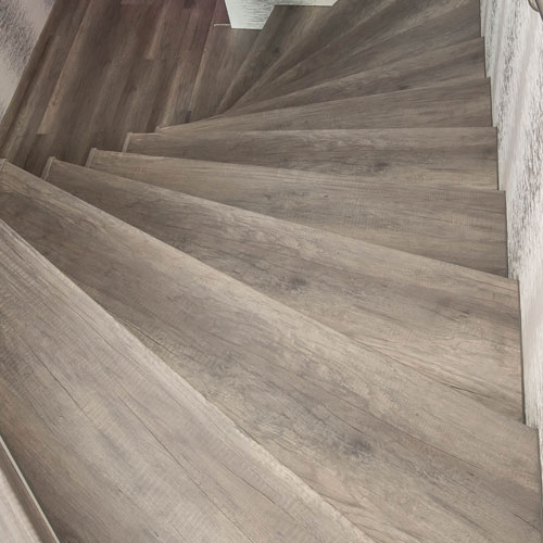 Treppenrenovierung Laminat eiche vintage grau