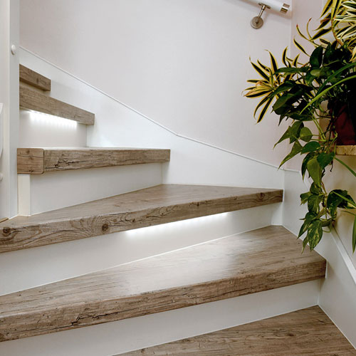 Treppenrenovierung Laminat pinie rustic